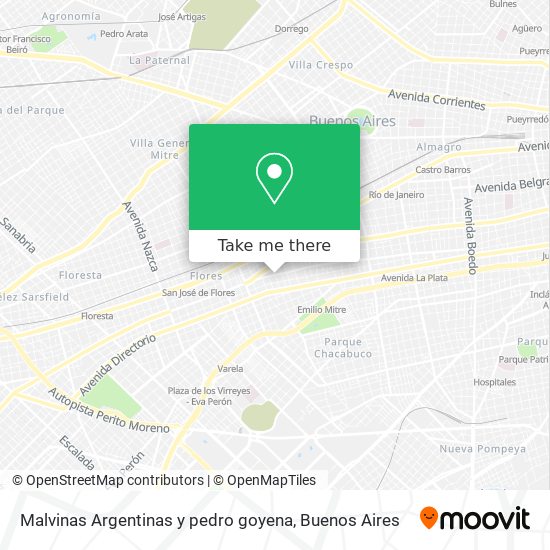 Malvinas Argentinas y pedro goyena map