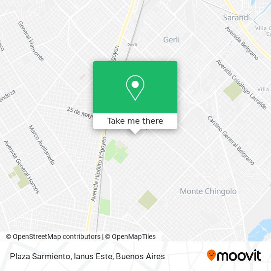 Mapa de Plaza Sarmiento, lanus Este