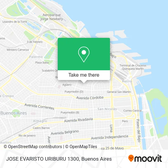 Mapa de JOSE EVARISTO URIBURU 1300