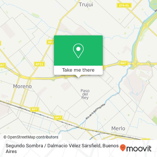 Mapa de Segundo Sombra / Dalmacio Vélez Sársfield
