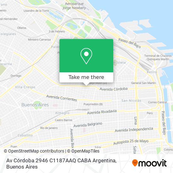 Mapa de Av  Córdoba 2946  C1187AAQ CABA  Argentina