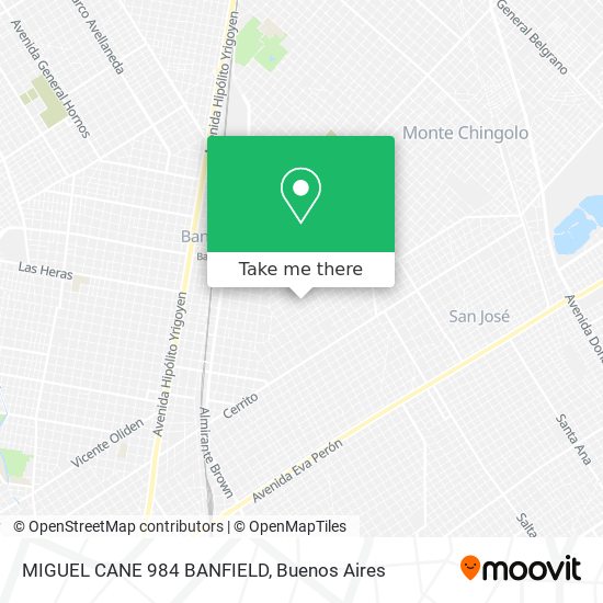 MIGUEL CANE 984 BANFIELD map