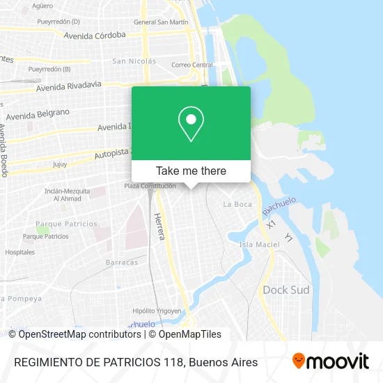 Mapa de REGIMIENTO DE PATRICIOS 118