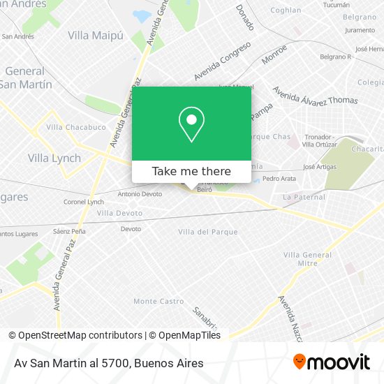 Av San Martin al 5700 map