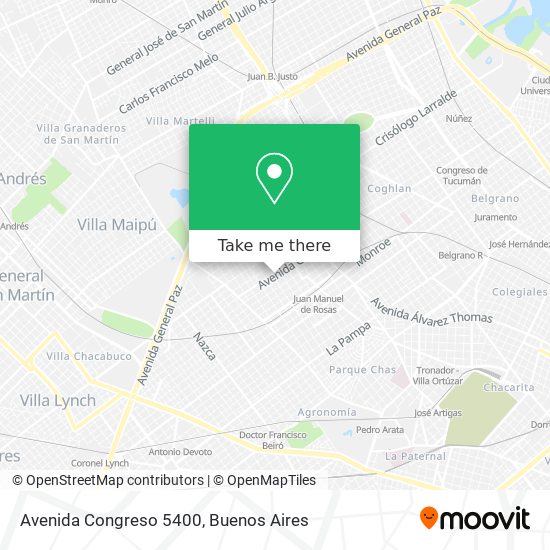 Mapa de Avenida Congreso 5400
