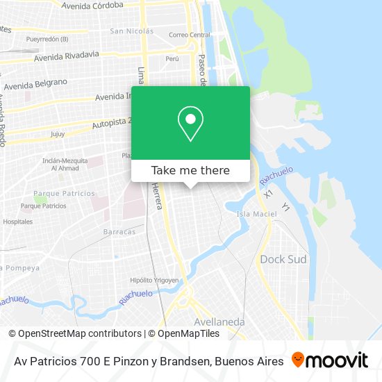 Av Patricios 700 E Pinzon y Brandsen map