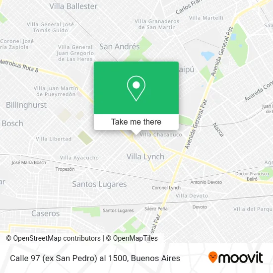 Mapa de Calle 97 (ex San Pedro) al 1500