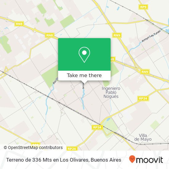 Mapa de Terreno de 336 Mts  en Los Olivares