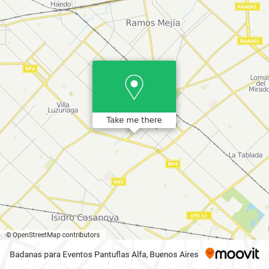 Badanas para Eventos Pantuflas Alfa map