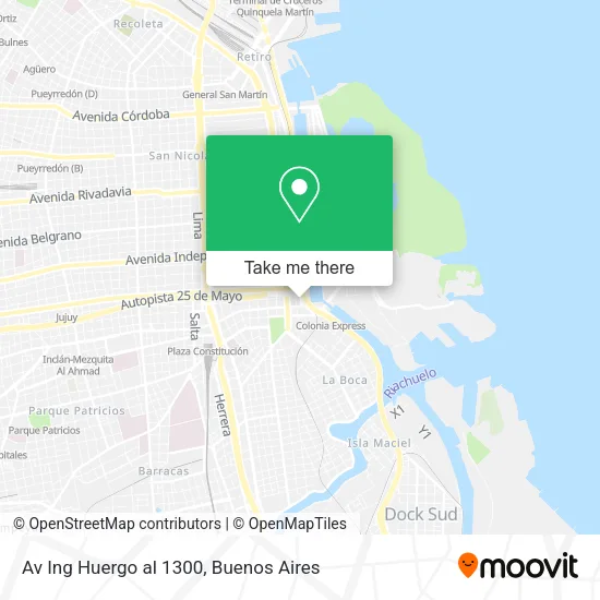Mapa de Av  Ing  Huergo  al 1300