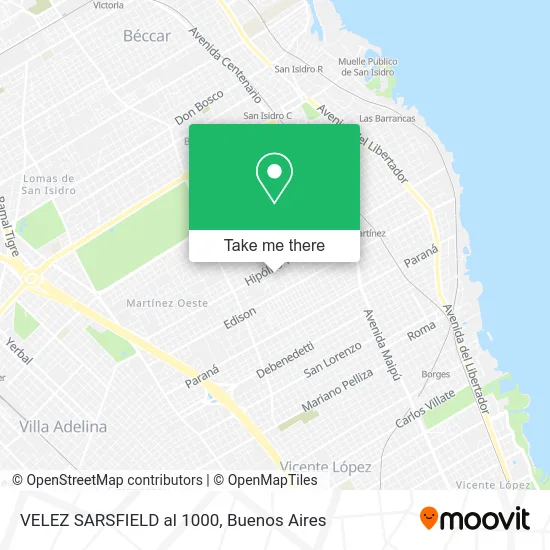 VELEZ SARSFIELD al 1000 map