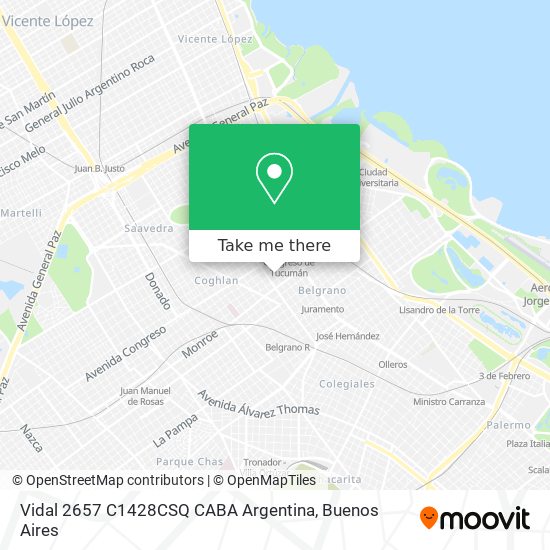 Mapa de Vidal 2657  C1428CSQ CABA  Argentina