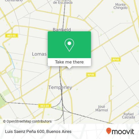 Luis Saenz Peña 600 map