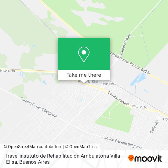 Mapa de Irave, instituto de Rehabilitación Ambulatoria Villa Elisa