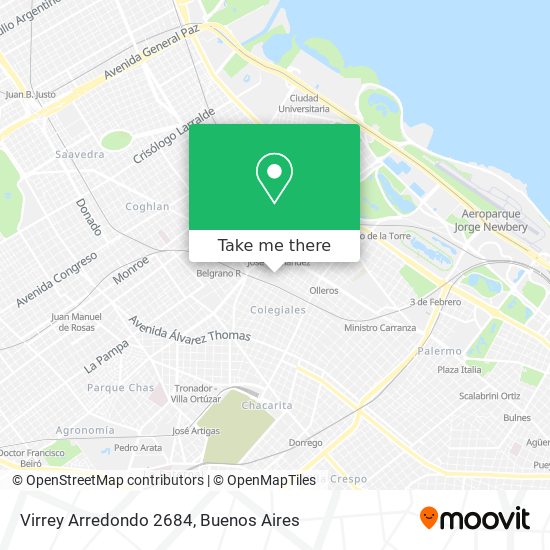 Virrey Arredondo 2684 map