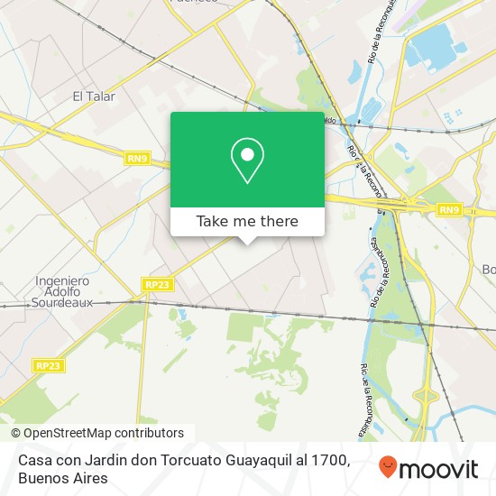 Casa con Jardin don Torcuato Guayaquil al 1700 map