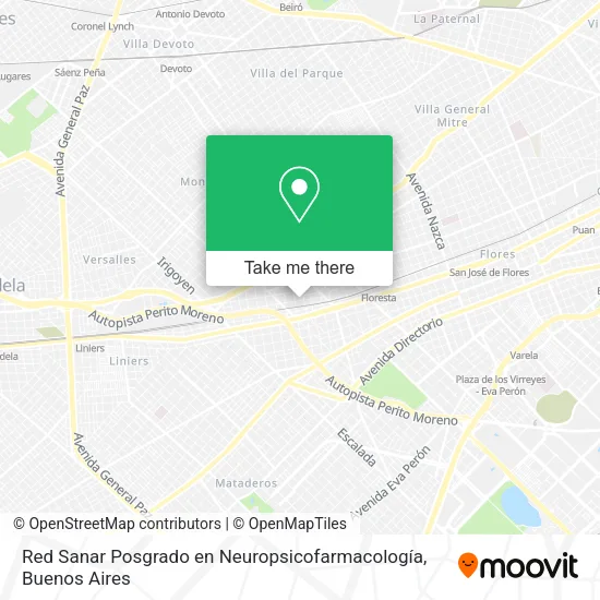 Mapa de Red Sanar Posgrado en Neuropsicofarmacología