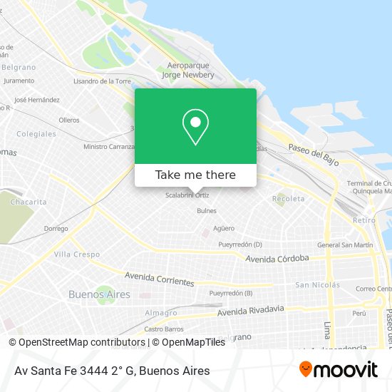 Mapa de Av Santa Fe 3444   2° G