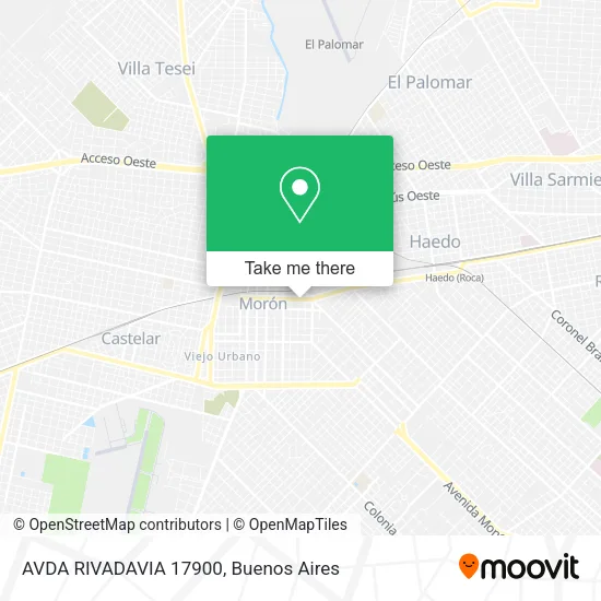 Mapa de AVDA RIVADAVIA 17900