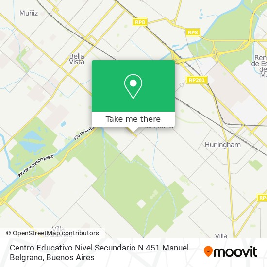 Mapa de Centro Educativo Nivel Secundario N 451 Manuel Belgrano