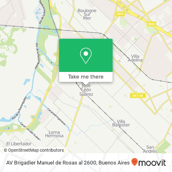 AV Brigadier Manuel de Rosas al 2600 map