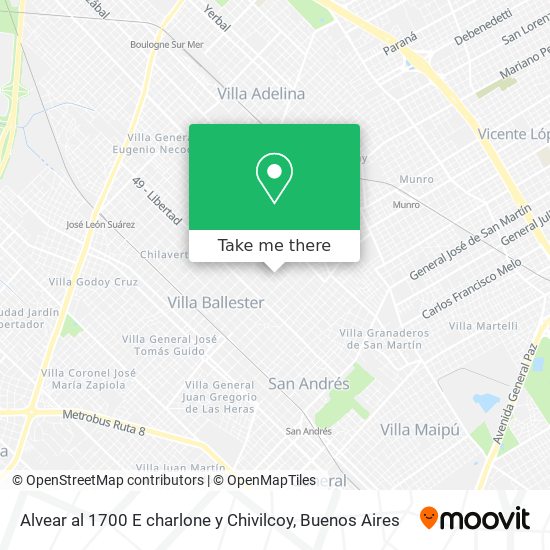 Alvear al 1700 E charlone y Chivilcoy map