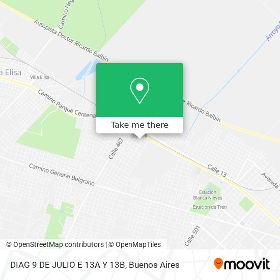 Mapa de DIAG  9 DE JULIO  E  13A Y 13B