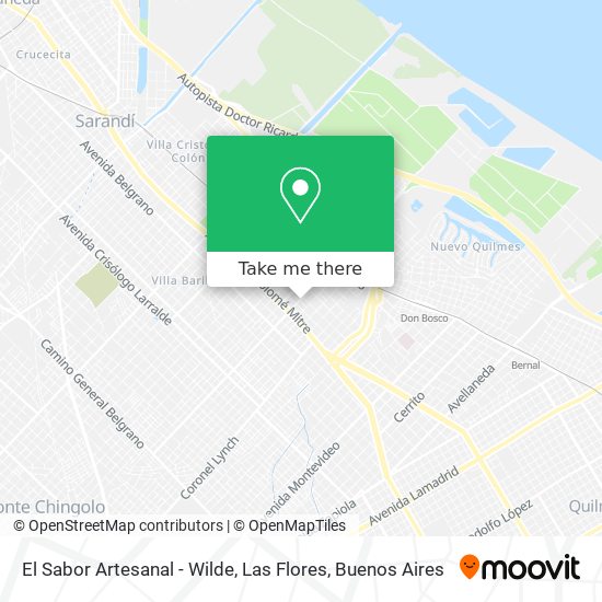 El Sabor Artesanal - Wilde, Las Flores map