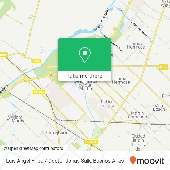 Mapa de Luis Ángel Firpo / Doctor Jonás Salk
