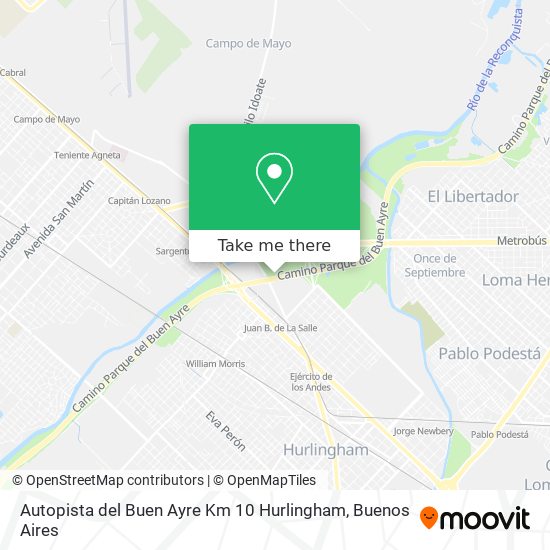 Autopista del Buen Ayre Km 10   Hurlingham map