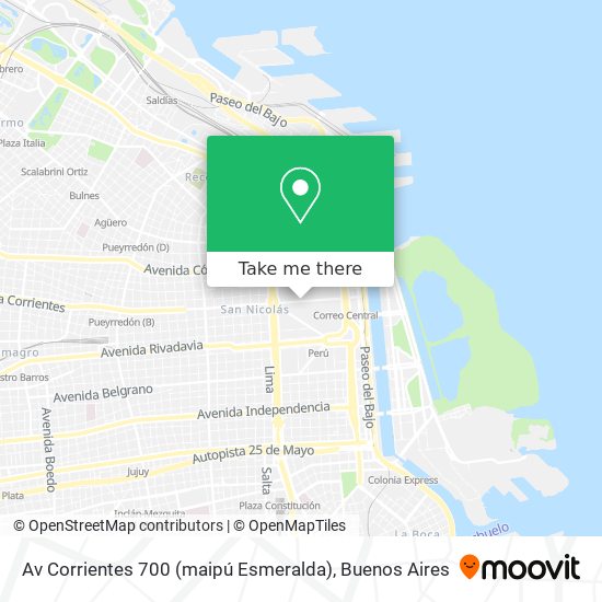 Mapa de Av  Corrientes 700 (maipú   Esmeralda)