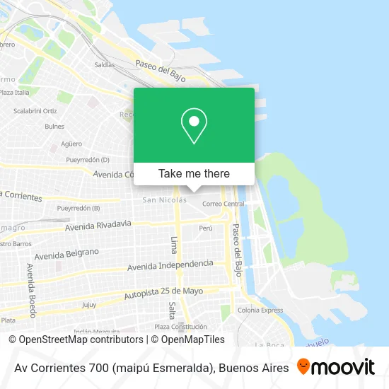 Mapa de Av  Corrientes 700 (maipú   Esmeralda)