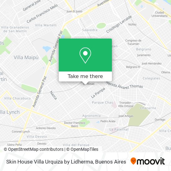 Skin House Villa Urquiza by Lidherma map