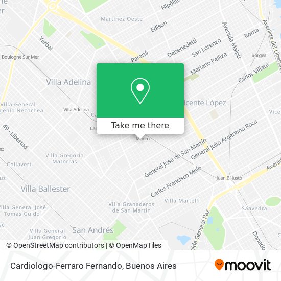 Mapa de Cardiologo-Ferraro Fernando