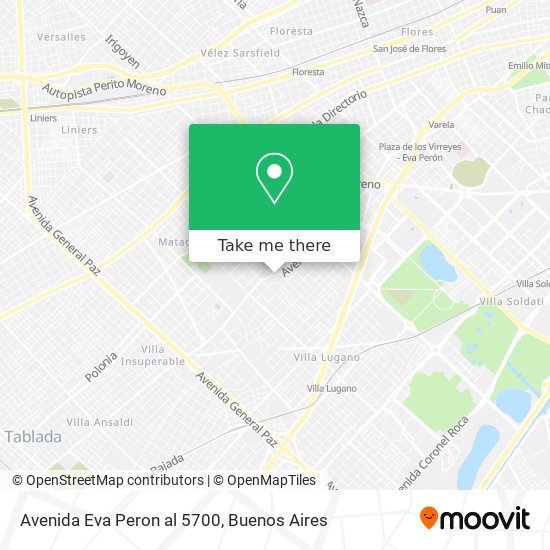 Mapa de Avenida Eva Peron al 5700