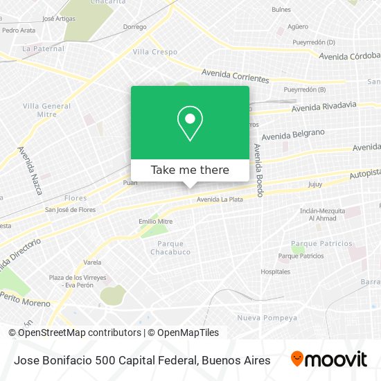 Mapa de Jose Bonifacio 500 Capital Federal