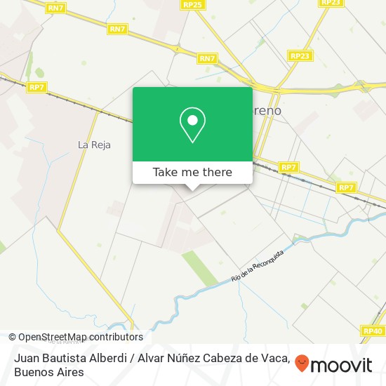 Juan Bautista Alberdi / Alvar Núñez Cabeza de Vaca map