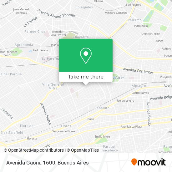 Mapa de Avenida Gaona 1600