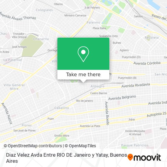 Diaz Velez  Avda  Entre RIO DE Janeiro y Yatay map