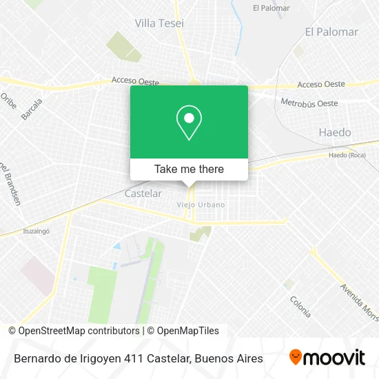Bernardo de Irigoyen 411   Castelar map