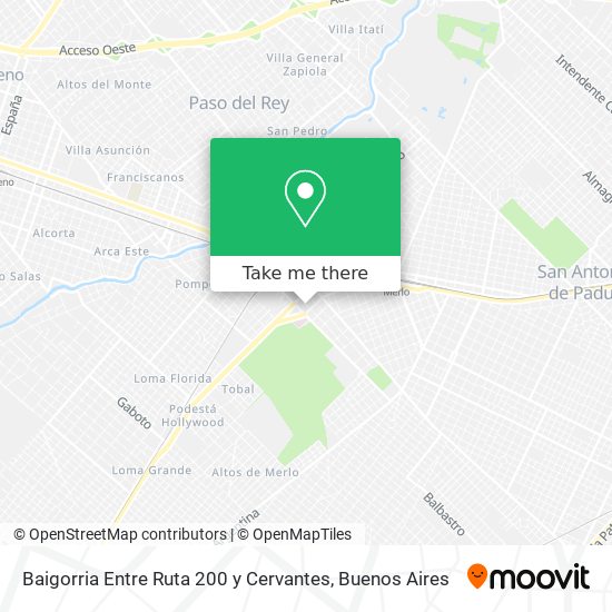Baigorria Entre Ruta 200 y Cervantes map