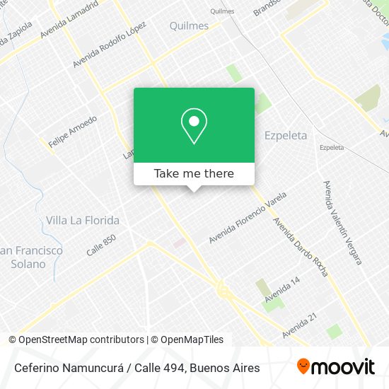 Ceferino Namuncurá / Calle 494 map
