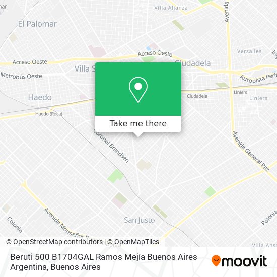 Beruti 500  B1704GAL Ramos Mejía  Buenos Aires  Argentina map