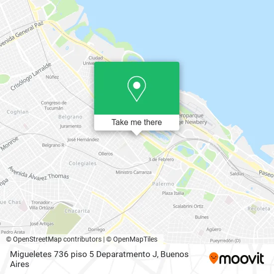 Mapa de Migueletes 736 piso  5  Deparatmento  J