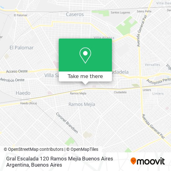 Gral  Escalada 120  Ramos Mejía  Buenos Aires  Argentina map