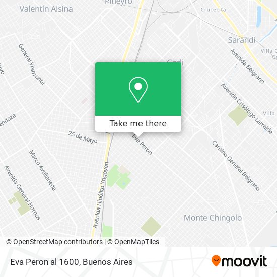 Mapa de Eva Peron  al 1600
