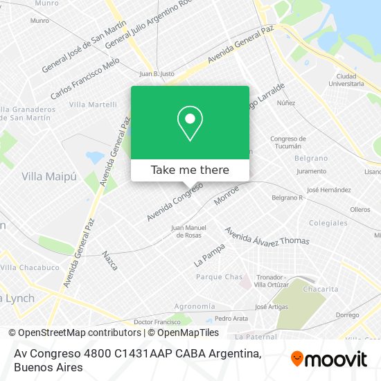 Mapa de Av  Congreso 4800  C1431AAP CABA  Argentina