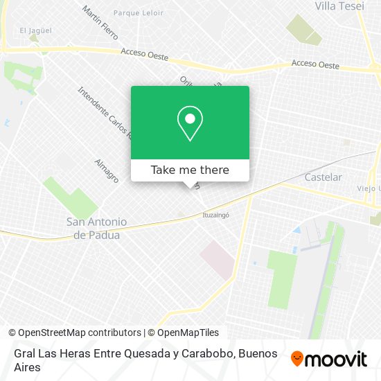 Gral  Las Heras Entre Quesada y Carabobo map