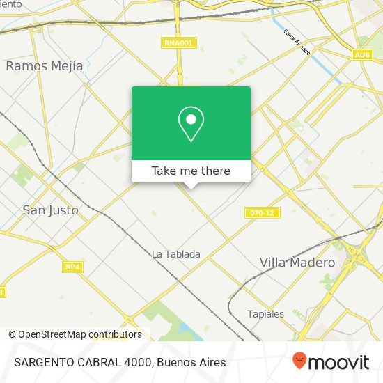 SARGENTO CABRAL 4000 map