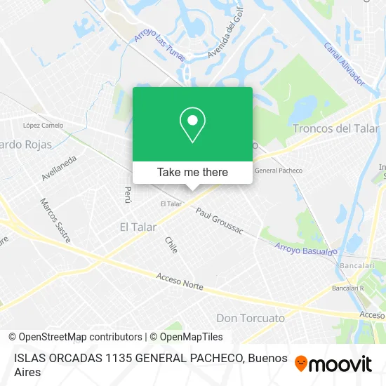 ISLAS ORCADAS 1135  GENERAL PACHECO map